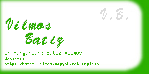 vilmos batiz business card